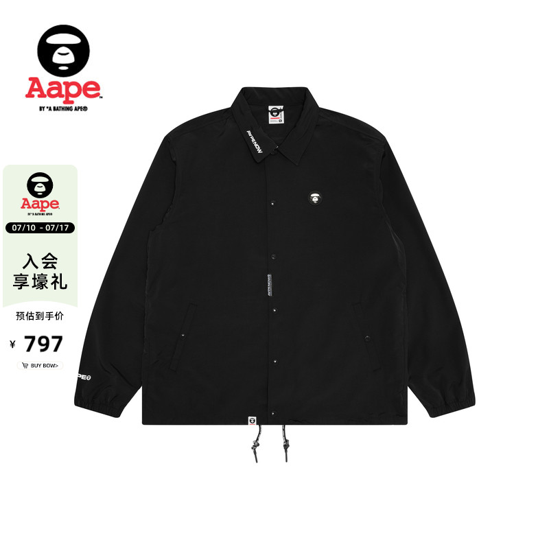 Aape旗舰店男装25春夏猿人徽章简约休闲潮流教练夹克外套7701XXO