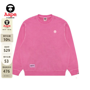 秋冬小标徽章水洗复古潮流做旧薄绒卫衣C350XXP Aape旗舰店男装