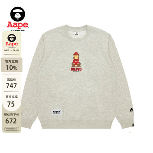Aape旗舰店男装 猿人军团印花休闲潮流圆领卫衣C368XAP 春季