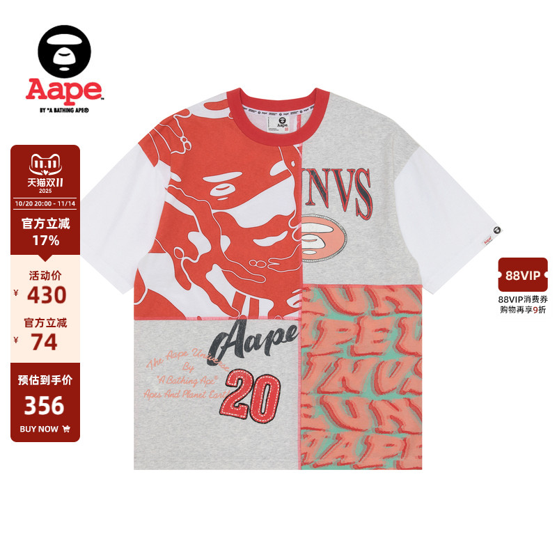 Aape印花休闲宽松潮流短袖T恤