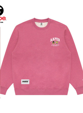 Aape旗舰店男装秋冬猿人军团徽章休闲潮流薄绒圆领卫衣C366XAP