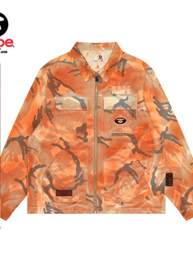 Aape男装春夏迷彩猿人字母刺绣街头潮流休闲宽松夹克外套7644XAM