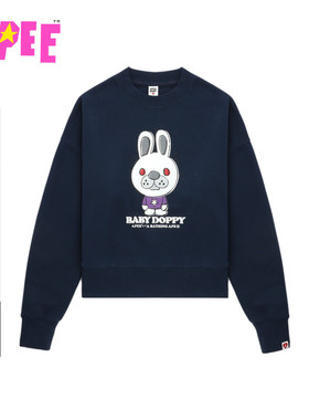 APEE女装秋冬卡通兔子图案印花圆领卫衣F146A5P
