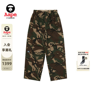 裤 D610XAQ 春夏猿人徽章水洗做旧潮流迷彩宽松工装 Aape旗舰店男装
