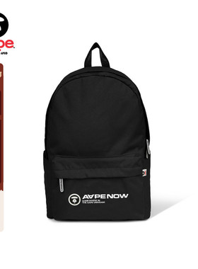 Aape旗舰店配饰猿人徽章字母印花纯色大容量潮流双肩包5330XXO