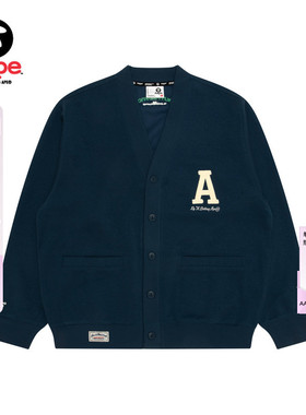 Aape旗舰店男装春夏字母刺绣美式复古卫衣开衫外套D350XXQ