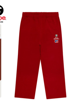 Aape联名RUSSELL男装秋冬美式复古薄绒休闲运动长裤9784XXP