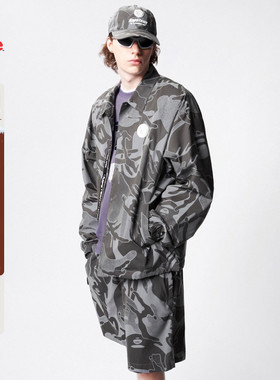 Aape旗舰店男装春夏迷彩猿人图案宽松休闲薄款潮流短裤6969XXK