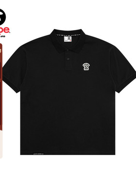 Aape旗舰店男装春夏猿人字母徽章简约潮流休闲POLO衫1662XXO