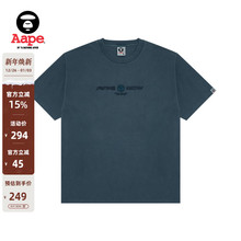Aape旗舰店男装春夏猿人字母刺绣水洗做旧简约潮流短袖T恤1603XXO