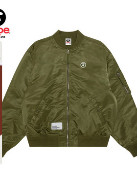 Aape旗舰店男装秋冬小标徽章休闲潮流宽松飞行夹克外套7728XXP