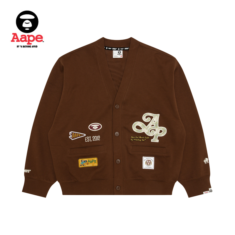 Aape字母猿人徽章开衫卫衣