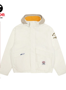 Aape旗舰店男装秋冬可拆卸帽猿人徽章简约潮流夹克外套7744XXP