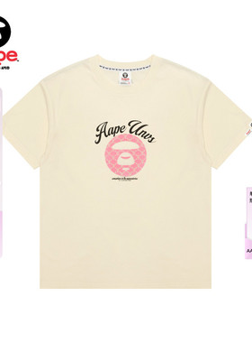 Aape旗舰店女装春夏猿人牙刷绣图案字母印花短袖T恤1901XXQ