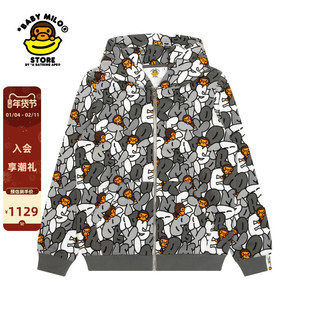 BABY MILO STORE女装秋冬卡通小猴薄绒连帽卫衣外套3044XXP