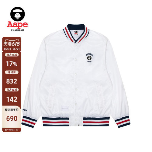 Aape刺绣棒球服夹克外套