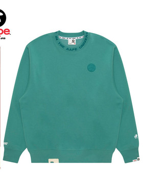 Aape旗舰店男装秋冬猿人裂纹徽章休闲简约潮流圆领卫衣C380XXP