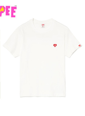 APEE女装春夏心形徽章简约舒适纯色短袖T恤S215A6Q