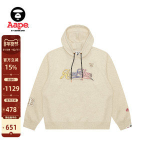 Aape旗舰女装春秋彩虹渐变发泡字母印花潮流连帽卫衣B389XAN