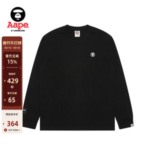Aape旗舰店男装秋冬猿人徽章简约潮流休闲长袖T恤1715XXP