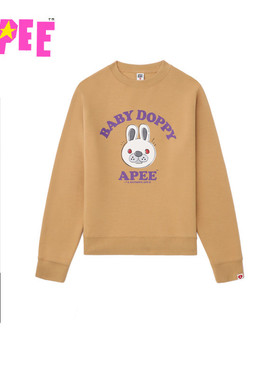APEE女装秋冬卡通兔子字母印花纯色圆领卫衣F144A5P