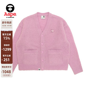 Aape旗舰店女装 外套D341XXP 秋冬猿人迷彩徽章简约休闲针织开衫