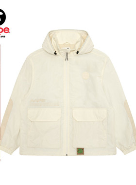 Aape旗舰店男装秋冬猿人徽章潮流连帽厚夹克外套7745XXP