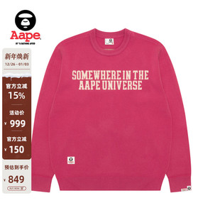 Aape旗舰店男装 D300XXP 秋冬字母提花简约休闲潮流圆领针织衫