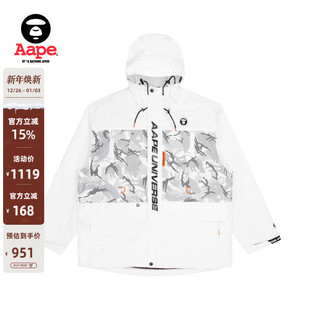 Aape旗舰店男装 休闲连帽外套7466XXH 春秋字母印花拼接经典