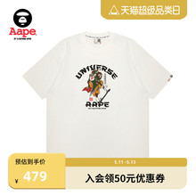 Aape男装春夏滑板猿人猿颜字母日式印花潮流休闲短袖T恤1490XXM