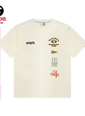 Aape旗舰店男装春夏猿人字母刺绣休闲潮流短袖T恤1653XXO