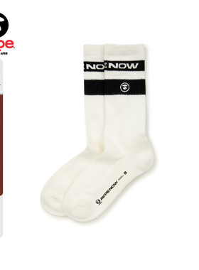 Aape旗舰店配饰春秋猿人刺绣字母提花潮流撞色中筒袜5135XXN