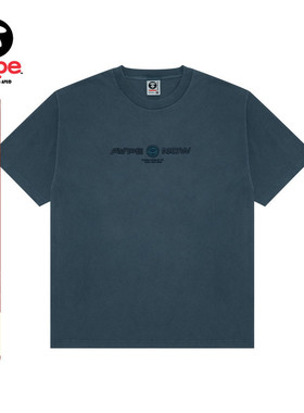 Aape旗舰店男装春夏猿人字母刺绣水洗做旧简约潮流短袖T恤1603XXO