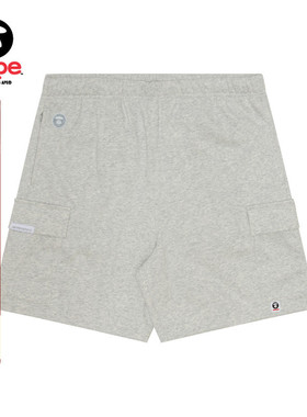 Aape旗舰店男装春夏猿人徽章字母印花大口袋简约休闲短裤A676XAM