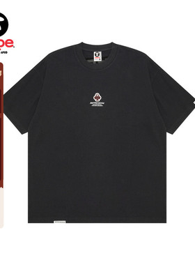 Aape旗舰店男装春夏扑克猿人徽章潮流休闲宽松短袖T恤1601XXO