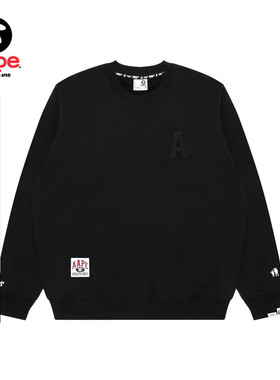 Aape旗舰店男装秋冬猿人浮雕印花字母刺绣质感圆领卫衣E307XXP