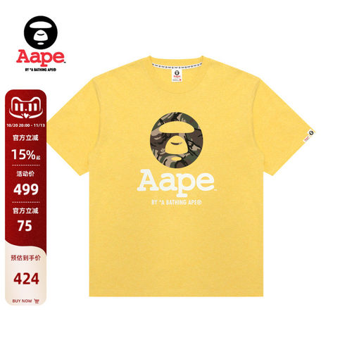 AAPE字母猿人印花短袖T恤