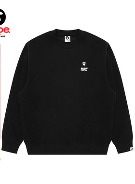 Aape旗舰店男装秋冬小标徽章简约休闲薄绒红色圆领卫衣C349XXP