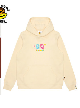 BABY MILO STORE女装春秋卡通小猴印花宽松连帽卫衣3039XXN