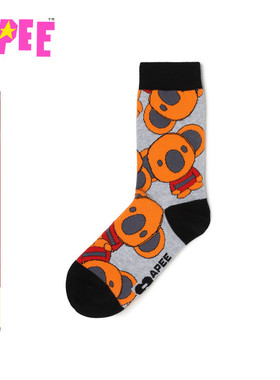 APEE配饰考拉图案提花中筒袜F256A5P