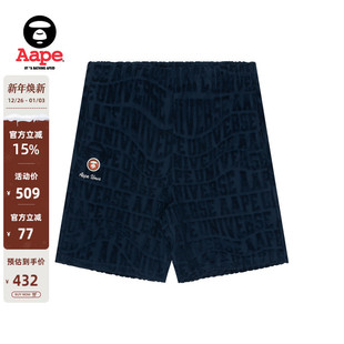 Aape男装 B602XXM 春夏篮球猿人徽章毛巾字母提花潮流嘻哈休闲短裤
