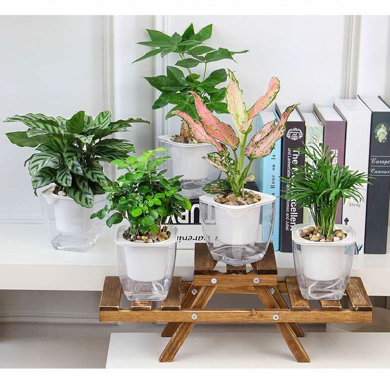 欧林泽不含绿植懒人吸水花盆小号多肉花卉绿植桌面迷你植物种植盆