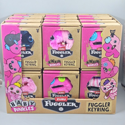 正版FUGGLER萌牙粉宝毛绒钥匙扣