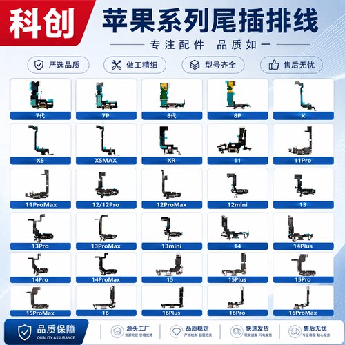 适用于苹果11-16尾插排线