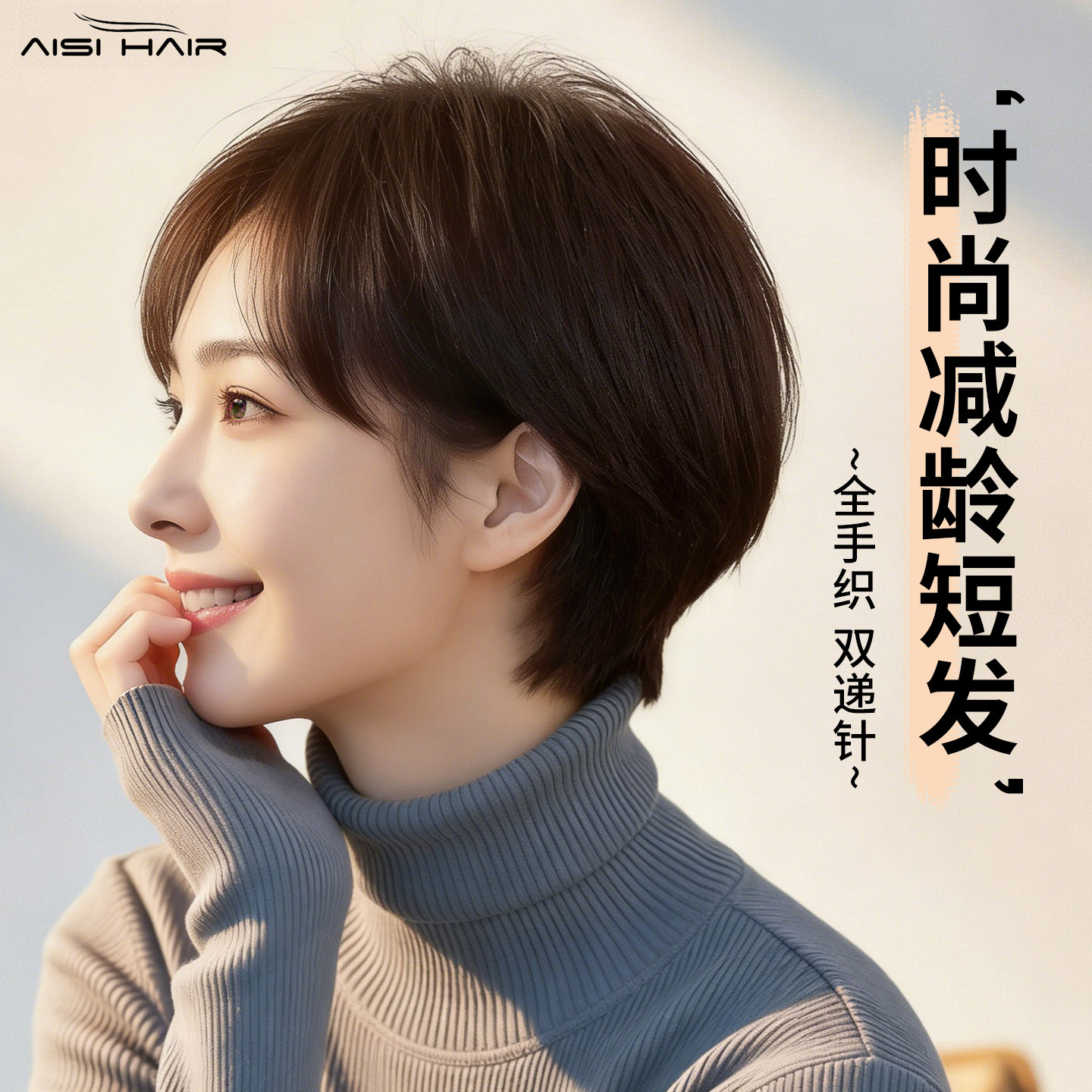 全真发双递针全头套假发女轻薄透气光头四季可戴逼真自然整顶头套