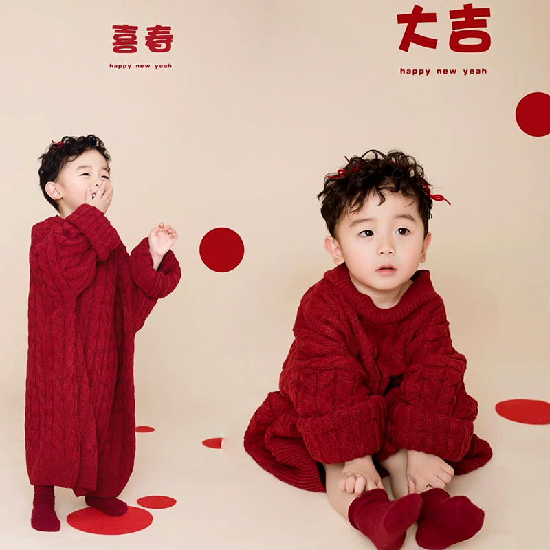 拍照毛衣写真艺术照儿童摄影服装