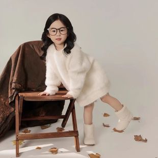 儿童圣诞摄影服装女童圣诞主题影楼周岁拍摄毛衣道具宝宝艺术照