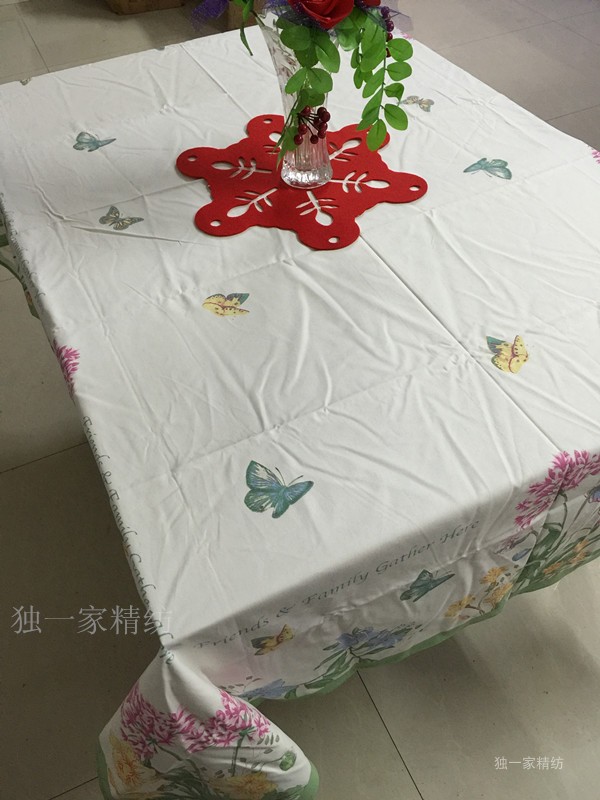 台布全棉欧式风蝶恋花桌布欧式