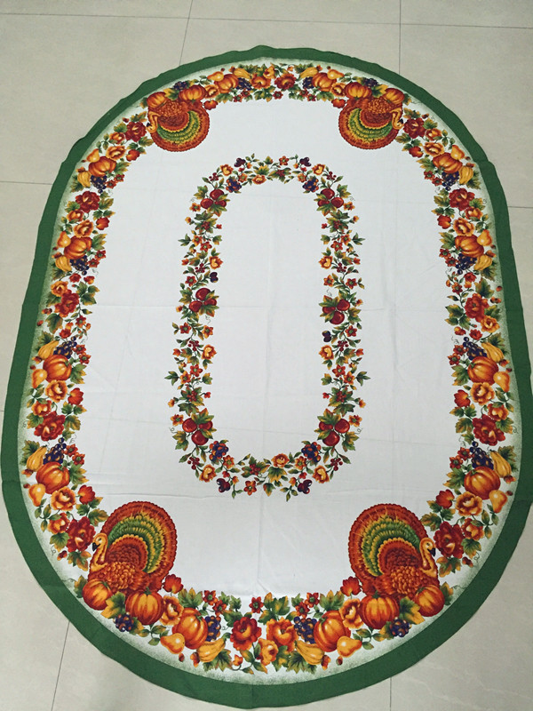 感恩节桌布新款火鸡花环厨房餐厅