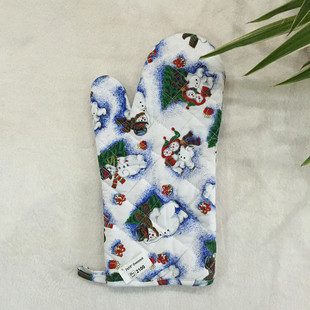 出口欧美圣诞节微波炉烤箱手套欧式 厨房烘焙烧烤隔热防烫手套 时尚